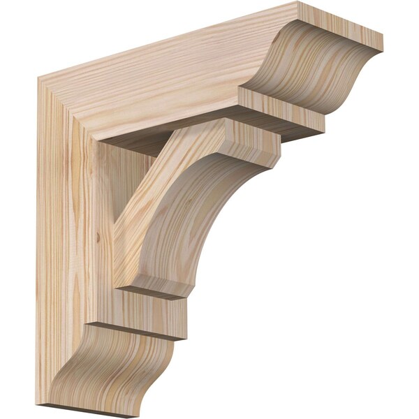 Ekena Millwork Legacy Traditional Smooth Bracket w/ Offset Brace, Douglas Fir, 5 1/2"W x 14"D x 14"H BKT0604X14X14LEC01SDF - main